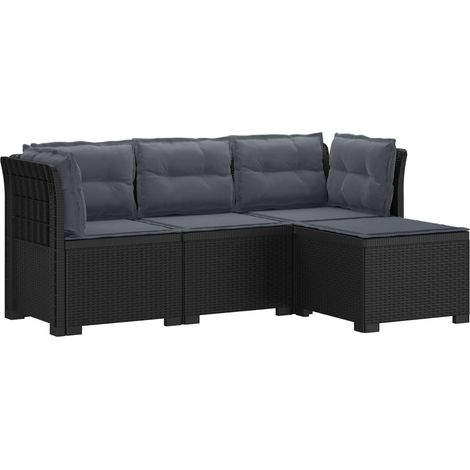 Maison Exclusive - 4-Sitzer Garten Sofa mit Kissen Rattan Look PP (1/5)