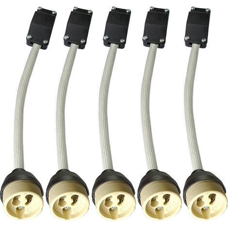 5x Douille de Lampe GU10 Résistante aux Hautes Températures, en Céramique avec Boîte de Connexion, 0-250V pour Ampoule LED (1/5)