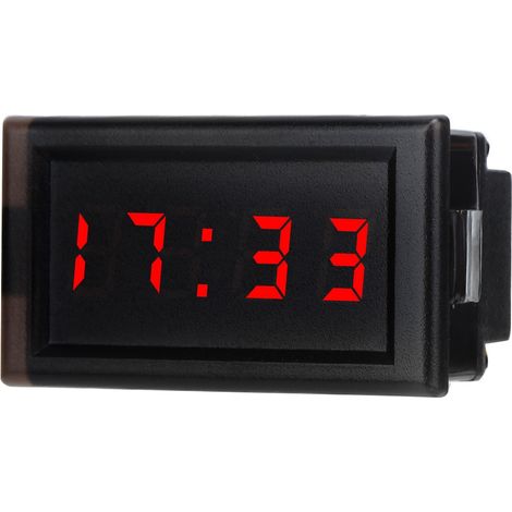 Horloge électronique auto LED rouge étanche poussière DC4.5-30V, affichage numérique pour voiture, résistant à l'eau et à la poussière. (1/5)