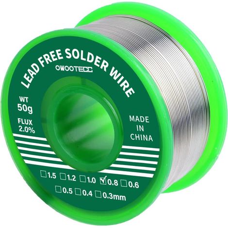 Fil de soudure-0.8mm fil à souder pour de soudure Sn 99.3%,Cu 0.7% avec Colophane Base pour Soudure Électrique, 50g (1/3)