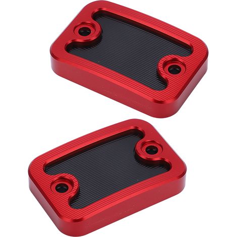 Lot de 2 couvercles de réservoir de liquide de frein avant (gauche et droite) en aluminium usiné, de rechange pour NMAX155 et NMAX125 (2015-2020), rouge. (1/5)