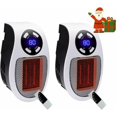 SABIR Radiateur soufflant,500W Chauffage Soufflant Ceramique ,Mini Chauffage ,Soufflant Chauffage Dappoint éConomique Portable pour Bureau, Chambre, Salon (blanche-avec télécommande) 2pièces (1/5)