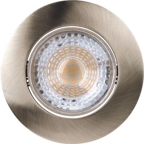 Spot K8 Encastré basculant 20° nickel Led intégrée 8 Watts 3000K 680lm UGR 22 dimmable ARIC 50536 (1/8)