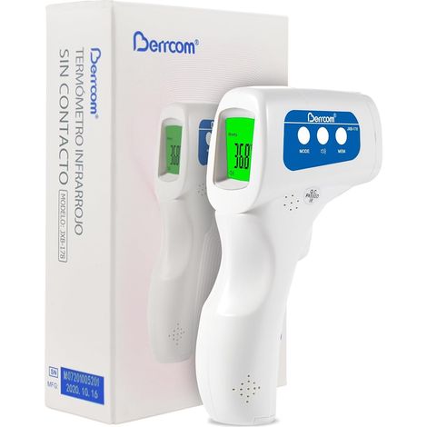 Thermomètre Frontal Adulte et Bébé, Thermomètre Médical Infrarouge sans Contac avec Lecture Instantanée, Alarme de Fièvre, Mode Muet
