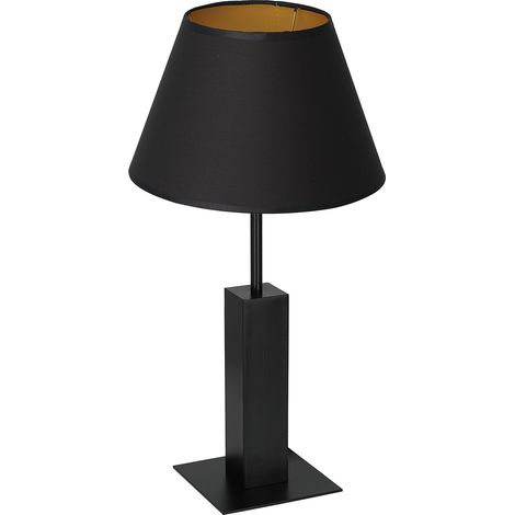 Lampe de table noire 56 cm abat-jour or E27 Luminex