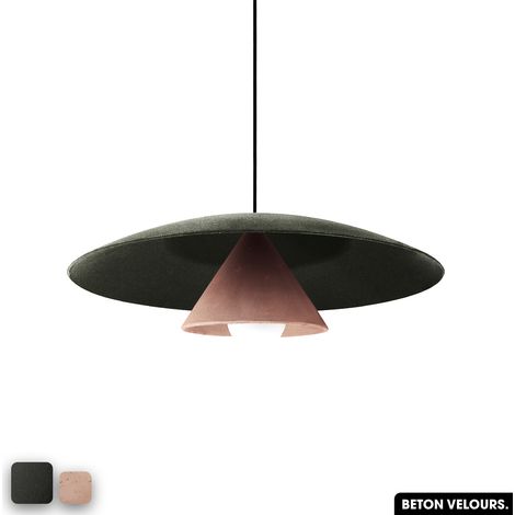 Lampe de suspension en béton velours - OLEMI VELVET CONCRETE OLIVE - ROSE (1/3)