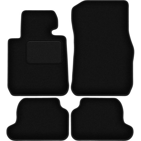 Alfombrillas de terciopelo negro para BMW Serie 1 F23 descapotable (2011-2019). (1/5)