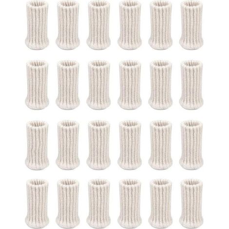 Chaussettes Pour Pieds De Chaise - Antidérapantes Tricotées - Protection Sol Et Réduction Bruit - 24 Pièces