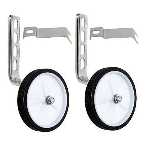 Stabilisateur vélo enfant avec support anti-retour pour vélo 12-20'' roues blanches diamètre 125mm cycle bicyclette enfant garçon fille