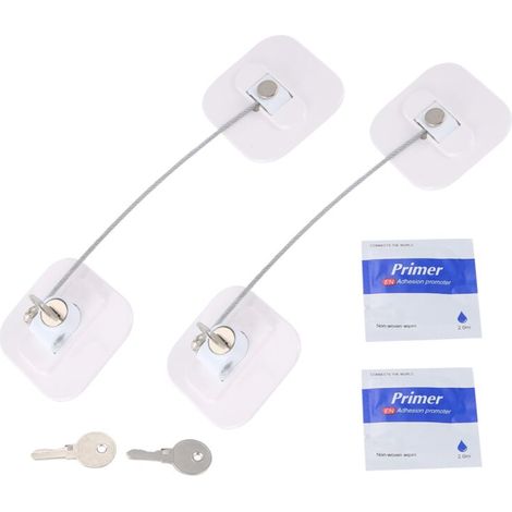 Verrou de sécurité pour réfrigérateur, lot de 2 unités, avec clé, pour installation dans un meuble, pour un usage domestique et quotidien.-AquaForge (1/5)