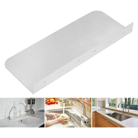 Protection latérale contre les éclaboussures pour cuisine, protection latérale contre les éclaboussures en acier inoxydable, protection murale avec vis, protection de sécurité (Small) (1/5)