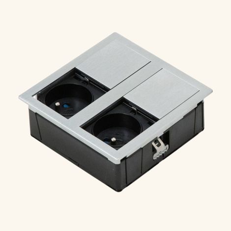 Prise à encastrer inox 2 prises 250V – Indice de protection IP54 – Multiprise encastrable pour espaces confinés – Luisina (1/5)