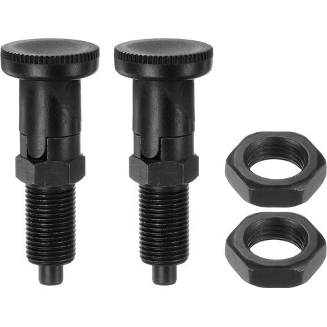 Poussoir à Ressort - Lot de 2 - Acier Carbone Noir - Indexation Précise M16x1.5 - Machines Industrielles - Goupille 8mm (1/5)