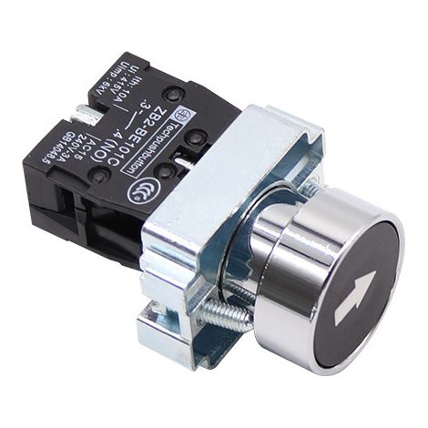XB2-BA3351 Black Flat-Top Reset Switch with White Arrow, 22mm Start Button Switch, Normally Open (1/3)