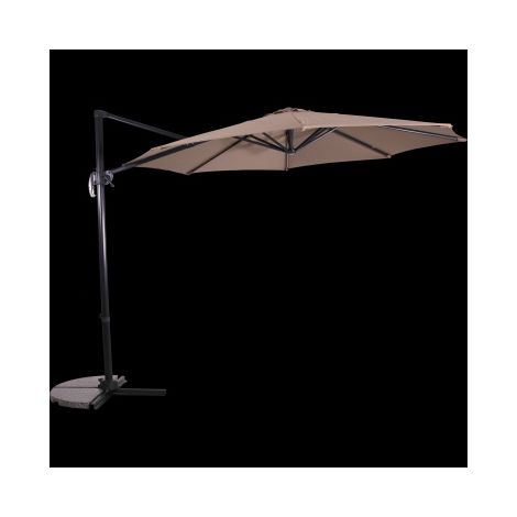 Ampelschirm Libra, taupe ø 3 mtr, Alu anthrazit, Kurbel