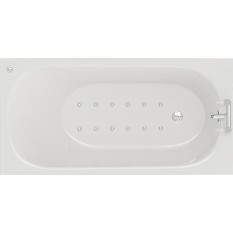 Compact 1400mm x 700mm 12 Jet Chrome Easifit Single Ended Spa Bath (1/5)