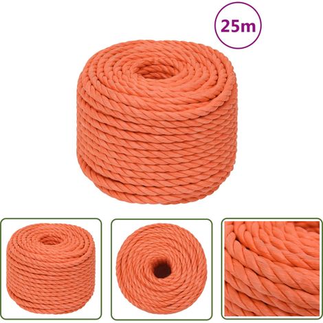 The Living Store Arbeitsseil Orange 12 mm 25 m Polypropylen - Arbeiten Seil - Orange Seil - Polypropylen Seil - Tragfähigkeits Seil - Gartenseil (1/5)