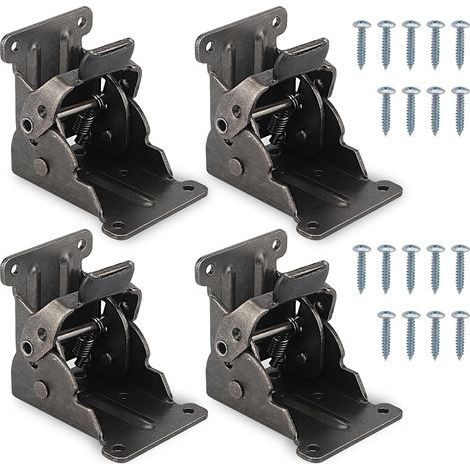 Charnières pour pieds de table pliante à 90° - Lot de 4 charnières autobloquantes 68 x 63 x 54 mm, accessoires pour table pliante avec verrouillage, capacité de charge 80 kg (1/5)
