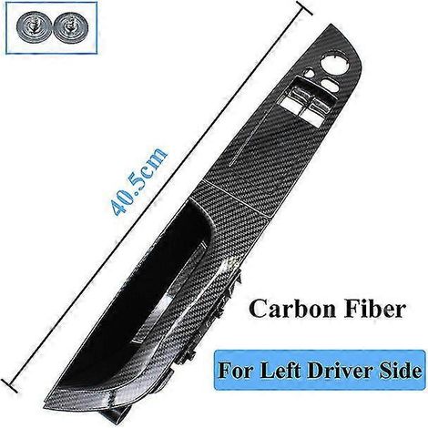 Poignée de porte intérieure gauche (accoudoir, interrupteur de lève-vitre) pour BMW Série 3 E92 Coupé 320i, 330i, 335i (2007-2014) - Fibre de carbone (1/5)