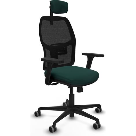 Chaise de bureau piqueras y crespo Alfera similicuir noir vert (1/2)