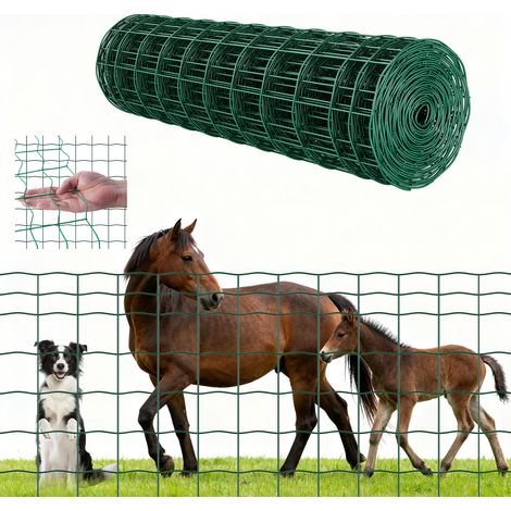VEVOR Rotolo di Rete Metallica per Recinzione 1 x 20 m, Recinzione in Filo di Acciaio Zincato da 2,1 mm per Bovini, Suini e Pecore, per Recinti per Animali, Filo per Gabbie, Giardino, Verde