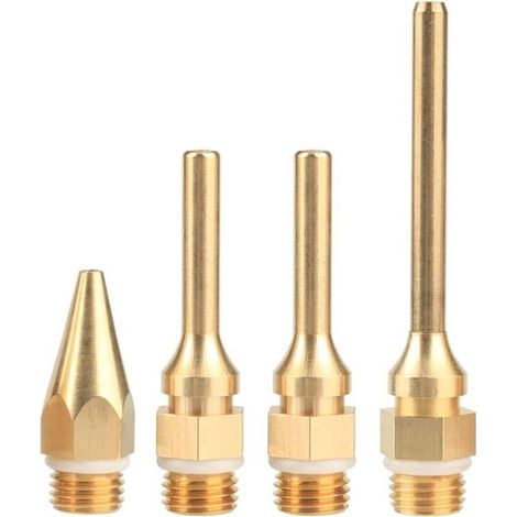 Kit de 4 Pièces Buse de Pistolet à Colle Chaude en Cuivre, Buses Interchangeables de Diamètre de Filetage 10,8mm Outil Accessoire de Remplacement pour Pistolet Thermofusible (1/5)