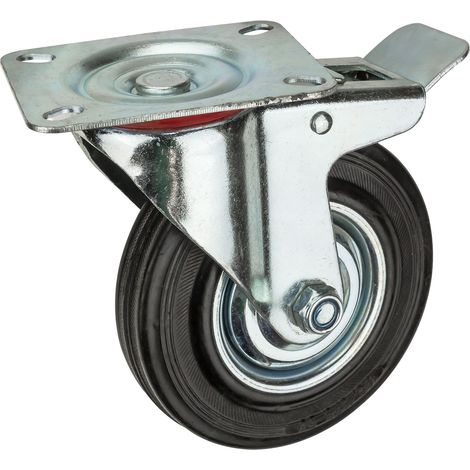 Gumové otočné koliesko s brzdou 125 mm, do 100 kg (1/4)