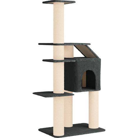 Katzennbaum mit Sisal-Kratzsäulen Dunkelgrau 183 cm vidaXL (1/5)