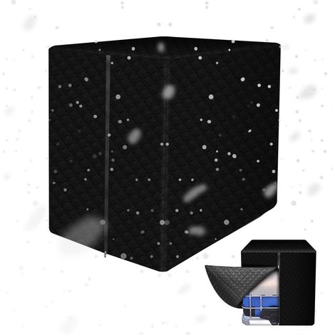 IBC Tank Abdeckung 1000L mit Reißverschluss, Frostschutz & UV-Schutz, Schwarz (1/5)