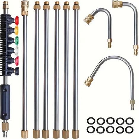 Kit de lance télescopique haute pression — Pistolet de nettoyage mural, rallonge en acier inoxydable, pistolet de pulvérisation haute pression (1/5)