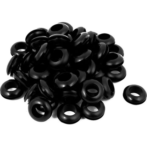 50pcs Passe Câble Caoutchouc Passe Fil Caoutchouc Oeillet 10mm diamètre fil caoutchouc doubles côtés Joint Protecteur câble Bague (1/2)