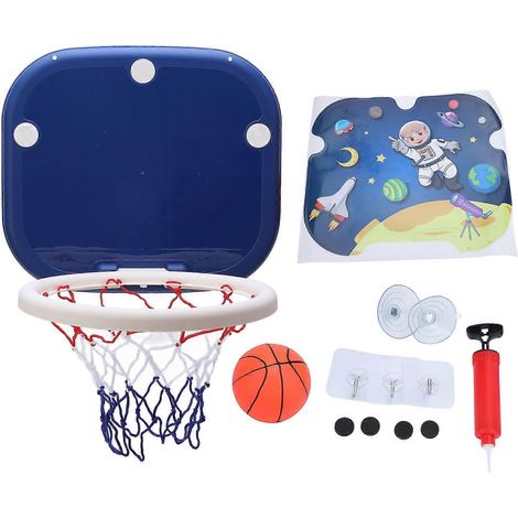 Set de basket mini mural pliable avec fixation ventouse, panier et filet pour tout-petits, à accrocher à la porte, intérieur facile. (1/5)
