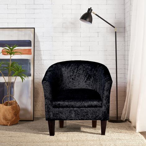 Tub chair Crush Velvet Black