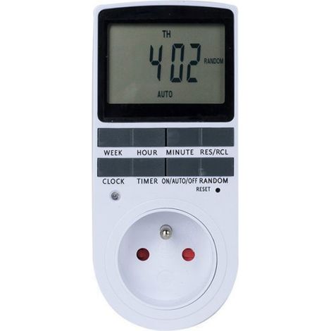 Prise Programmable Digitale - Minuterie Numérique Hebdomadaire, Écran LCD, Économie d'Énergie (1 Pack) (1/4)