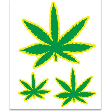Adesivi Sticker Foglie Marjuana, 10 x 12 cm