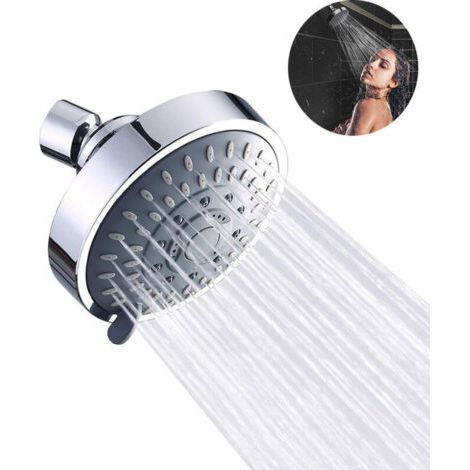 Tête de Douche, Pommeau de Douche Fixe, Pomme de Douche Anti Calcaire, Tete de Douche Haute Pression, Pommeau de Douche Pluie à Économie d'Eau Ajustable 5 Réglages, 2,5 GPM (1/3)