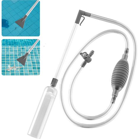 Aspirateur Piscine - Tuyau Siphon Transparent - Valve Réglable - 2 Embouts Adaptables - 300 cm - Pour Spa et Jacuzzi (1/5)