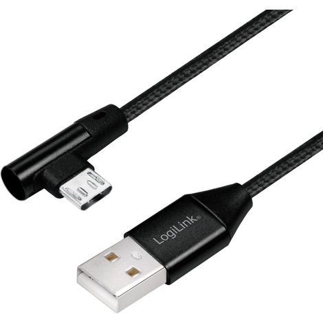 Cable MicroUSB acodado USB 2.0 15W 1m