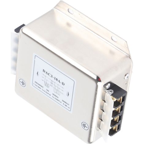 Filtre triphasé 10A DAC3, bornier 3 phases 3 fils, AC250/440V 50/60Hz, module antiparasite industriel, pour installation électrique (1/5)