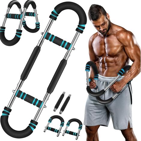 Aparato de musculación para tren superior ajustable 30-50 kg negro/azul DESVIAE (1/5)