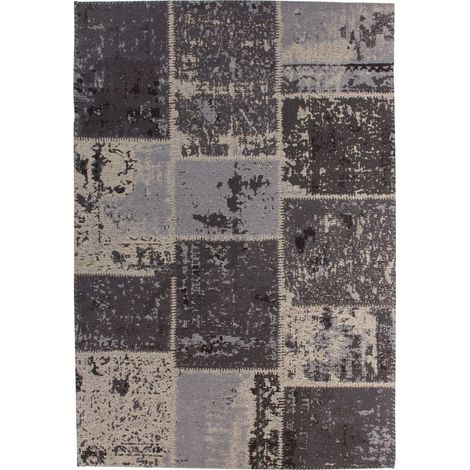 Tappeto Matrix 100 in Cotone Patchwork Nero e Grigio (1/4)