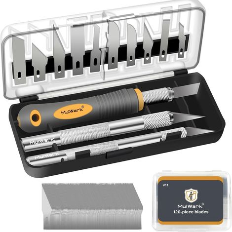 Präzisions-Bastelmesser-Set 136 Teile mit magnetischem Griff & 120 Ersatzklingen