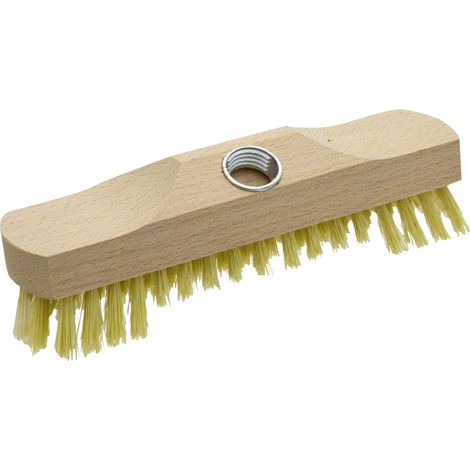 Coronet Schrubber Holz 22 cm mit Gewinde und mit Bart Reinigungsbürste
