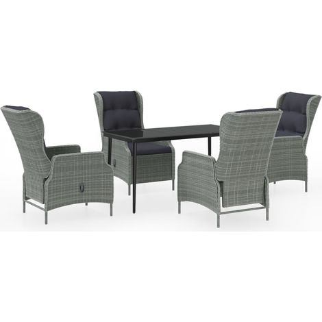 Maison Exclusive - Set Mobili da Pranzo per Giardino 5 pz Grigio Chiaro