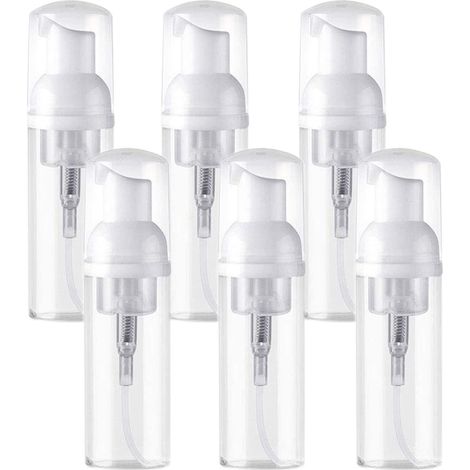 lot De 6 Flacons Mousseurs Vides, Rechargeables, En Plastique Transparent Sans Bpa - Mini Distributeurs De Savon Moussant Pour Nettoyage - Excelle (1/5)