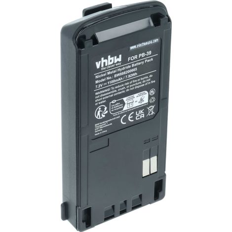 vhbw Batterie compatible avec Kenwood TH-D7, TH-D7A, TH-D7AT, TH-D7E, TH-G71 radio talkie-walkie (1100mAh, 7,2V, NiMH) - avec clip de ceinture