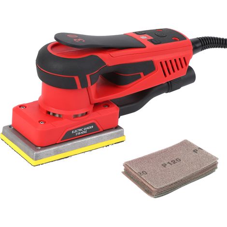 Ponceuse orbitale électrique 350W brushless - Faible vibration - 3,0 mm d’oscillation, 10 000 tr/min - 12 feuilles abrasives pour bois et polissage (1/5)