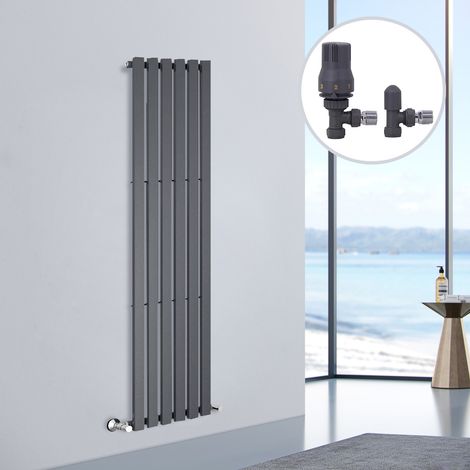 Designer Radiator D Shape Flat Panel Rad Central Heating Rads 1800x410mm Single Anthracite (1/5)