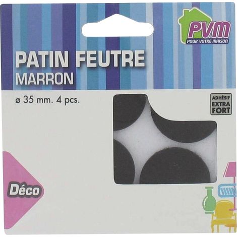 Patín de fieltro marrón adhesivo redondo ø 35 mm 4 piezas