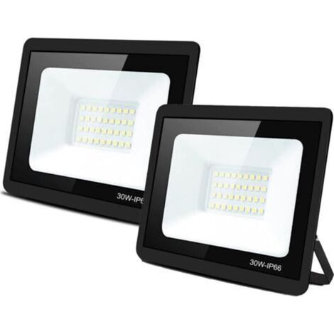 Lot de 2 Projecteurs LED Blanc Froid 30W Extrieur, Projecteur LED tanche IP66 pour Jardin Projecteur Extrieur LED (1/4)